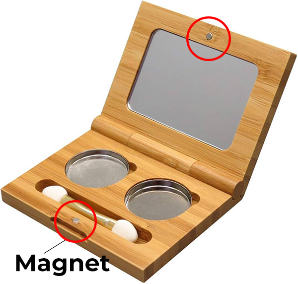 Makyaj için ahşap manyetik kutu
